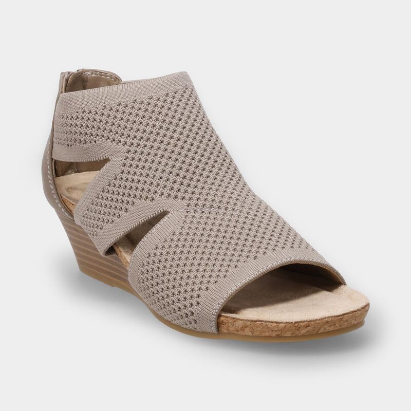クロフト＆バロー レディース シューズ サンダル ニット Croft Barrow Rosiee Womens Comfort Knit Wedge Sandals Taupe トープ