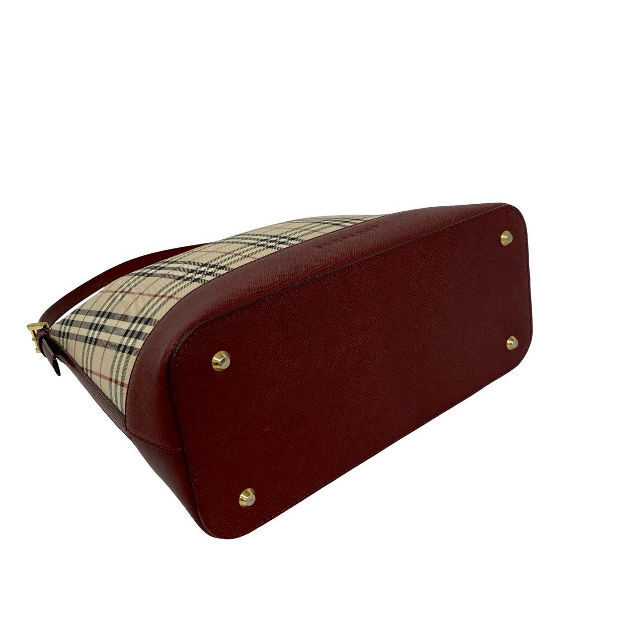 ほぼ未使用 BURBERRY バーバリー ノバチェック キャンバス レザー 本革