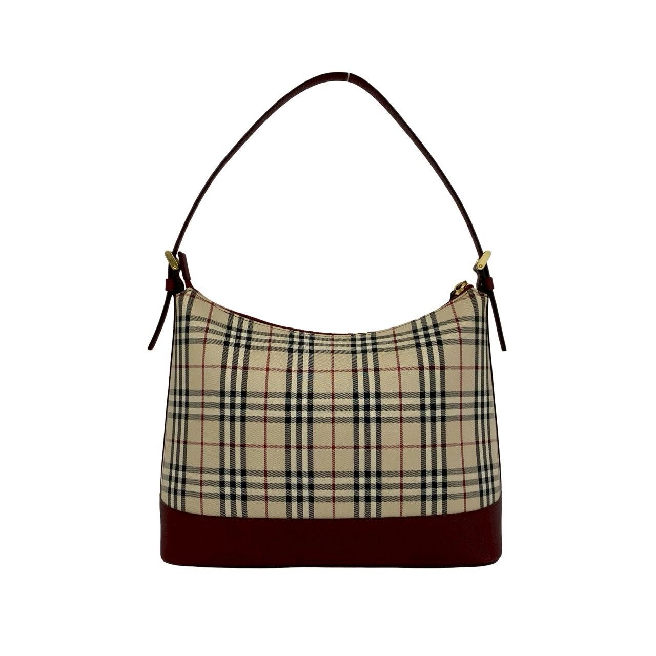 ほぼ未使用 BURBERRY バーバリー ノバチェック キャンバス レザー 本革