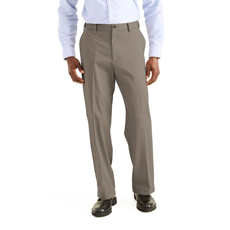 ドッカーズ メンズ ボトムス カジュアルパンツ Mens Dockerstretch Easy Khaki ClassicFit FlatFront Pants Dark Pebble カーキ