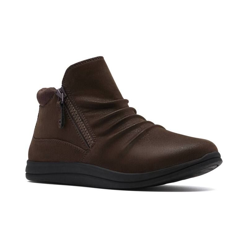 クラークス レディース シューズ ブーツ・レインブーツ アンクル Clarks Cloudsteppers Breeze Path Womens Ankle Boots Dark Brown Text