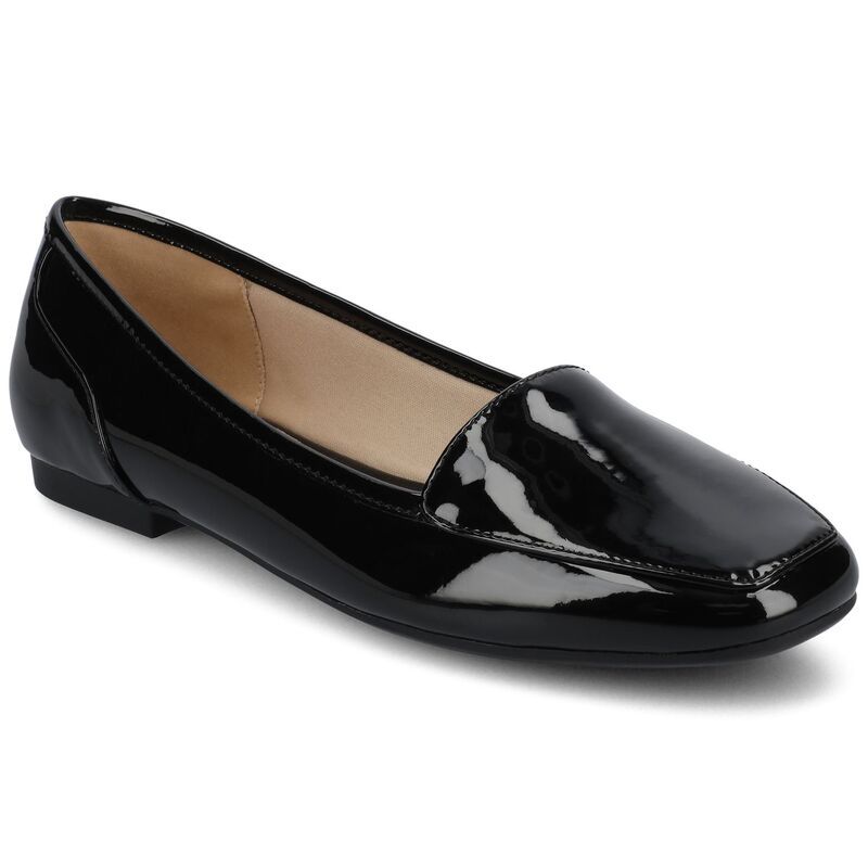 ジャーニー レディース シューズ サンダル Journee Noelia Womensquare Toe Ballet Flats In Regular Wide Width Patent Black