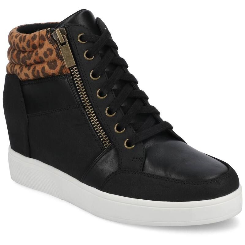 ジャーニー レディース シューズ スニーカー Journee Clarity Womens Comfort Wedge Sneakers Leopard Camel キャメル