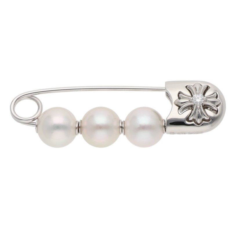 クロムハーツ  MIKIMOTO CHプラスパール ホワイトゴールドピンブローチネックレストップ メンズ クロムハーツ MIKIMOTO CHプラスパール ホワイトゴールドピンブローチ