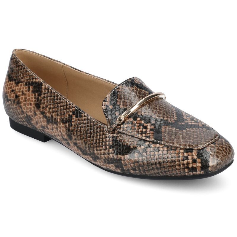 ジャーニー レディース シューズ スリッポン・ローファー Journee Wrenn Tru Comfort Foam Womens Loafer Flatsnake Brown ブラウン