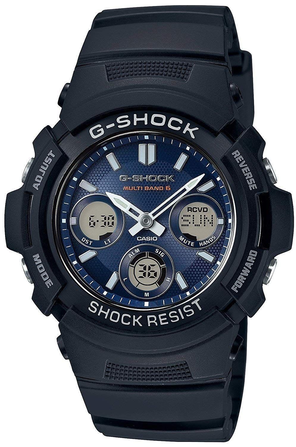 CASIO カシオ G-SHOCK Gショック AWG-M100SB-2A 電波ソーラー ブラック ネイビー 黒 メンズ 腕時計 並行輸入品