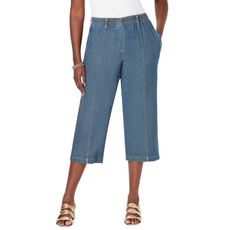 ロアマンズ レディース ボトムス カジュアルパンツ プラスサイズ コットン キャップ Roamans Womens Plusize Complete Cotton StraightLeg Capri