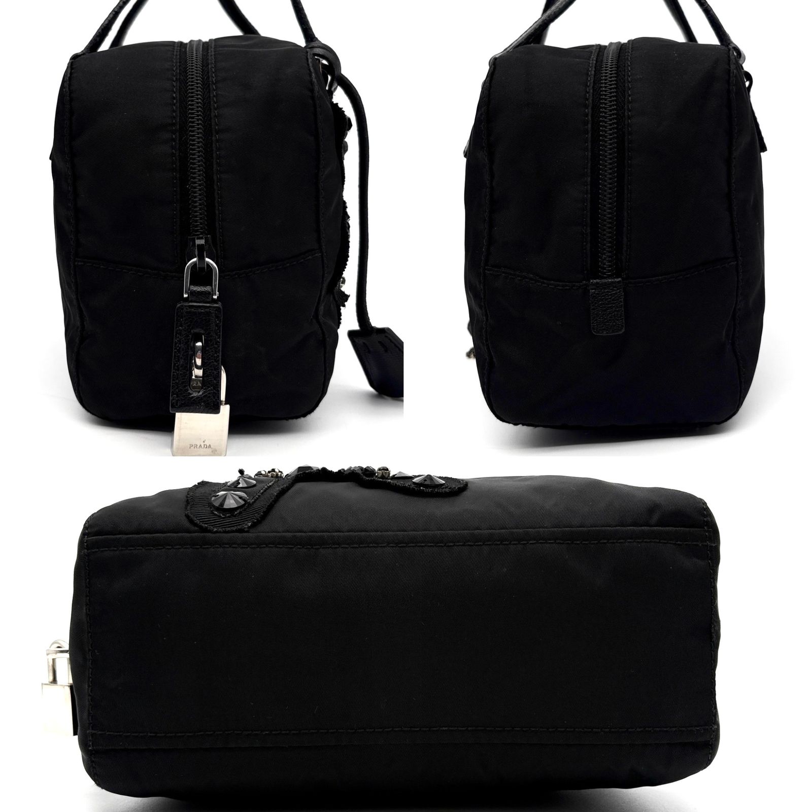 極美品 プラダ PRADA イブニングハート ハンドバッグ ミニボストン 