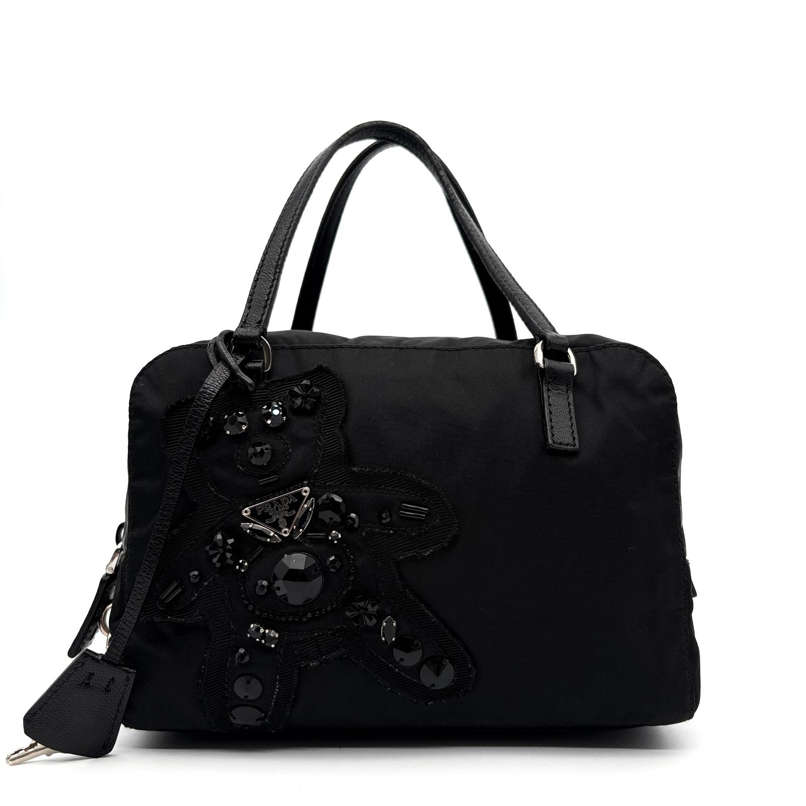 極美品 プラダ PRADA イブニングハート ハンドバッグ ミニボストン