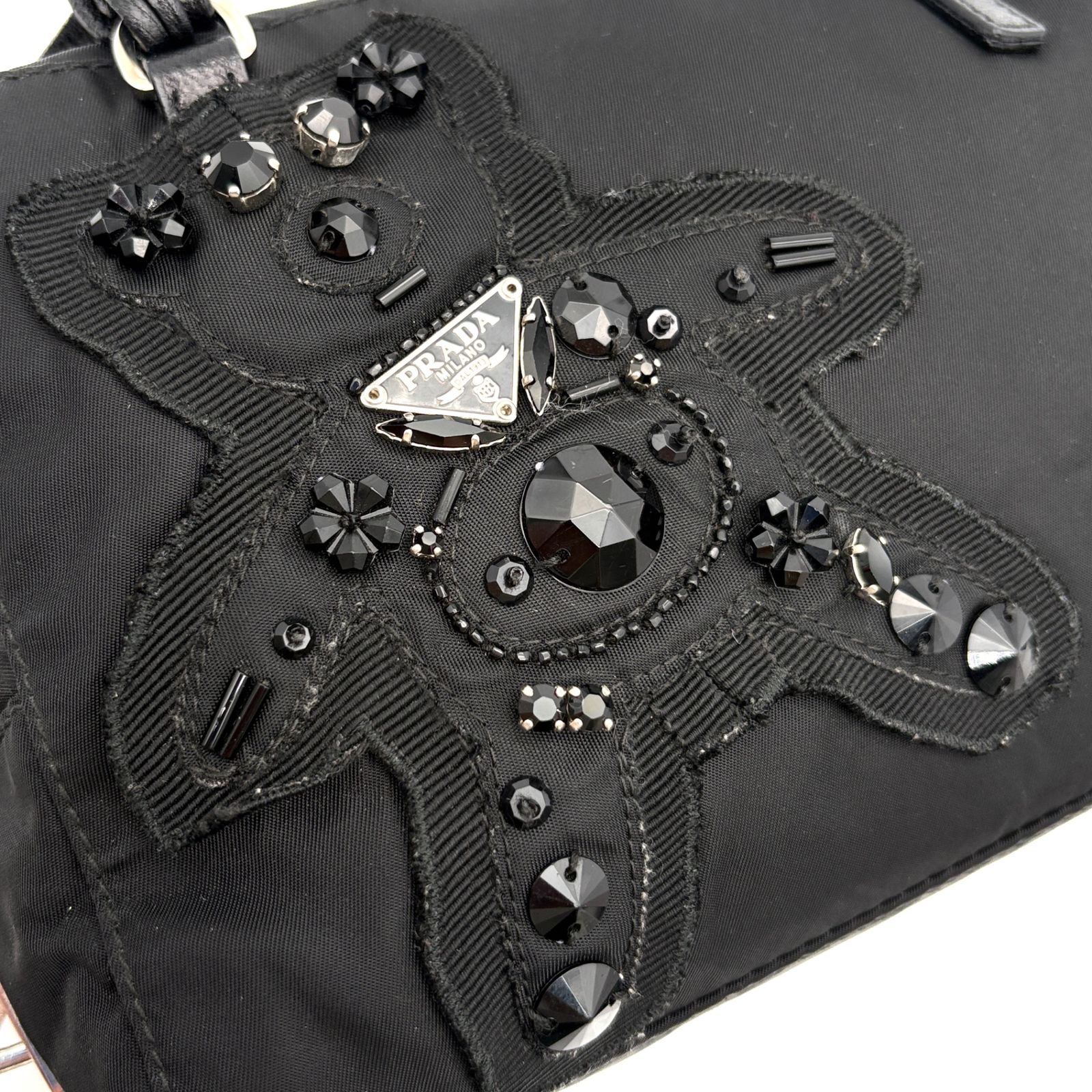 極美品 プラダ PRADA イブニングハート ハンドバッグ ミニボストン