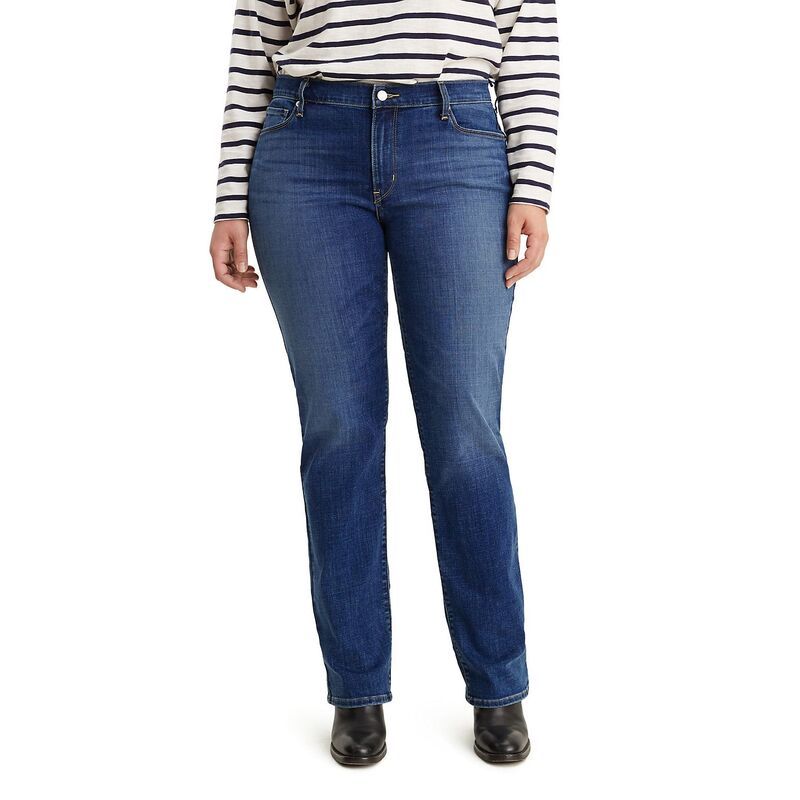 リーバイス レディース ボトムス デニムパンツ プラスサイズ ジーンズ Plusize Levis Classic Straight Jeans Lapis Dark Horse