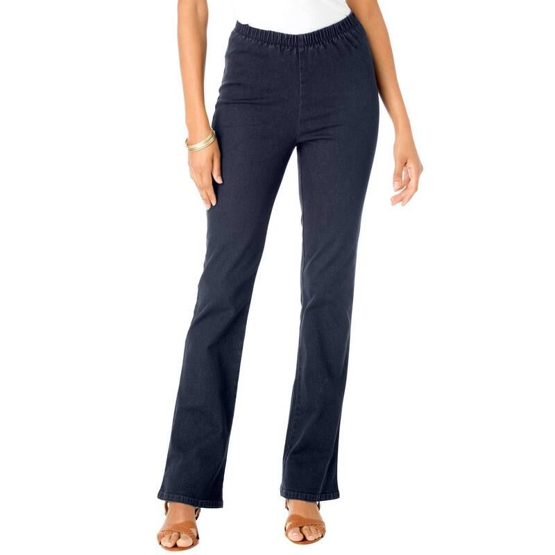ロアマンズ レディース ボトムス デニムパンツ ブーツカット プラスサイズ ブーツ Roamans Womens Plusize Bootcut Comfort Stretch Jean White