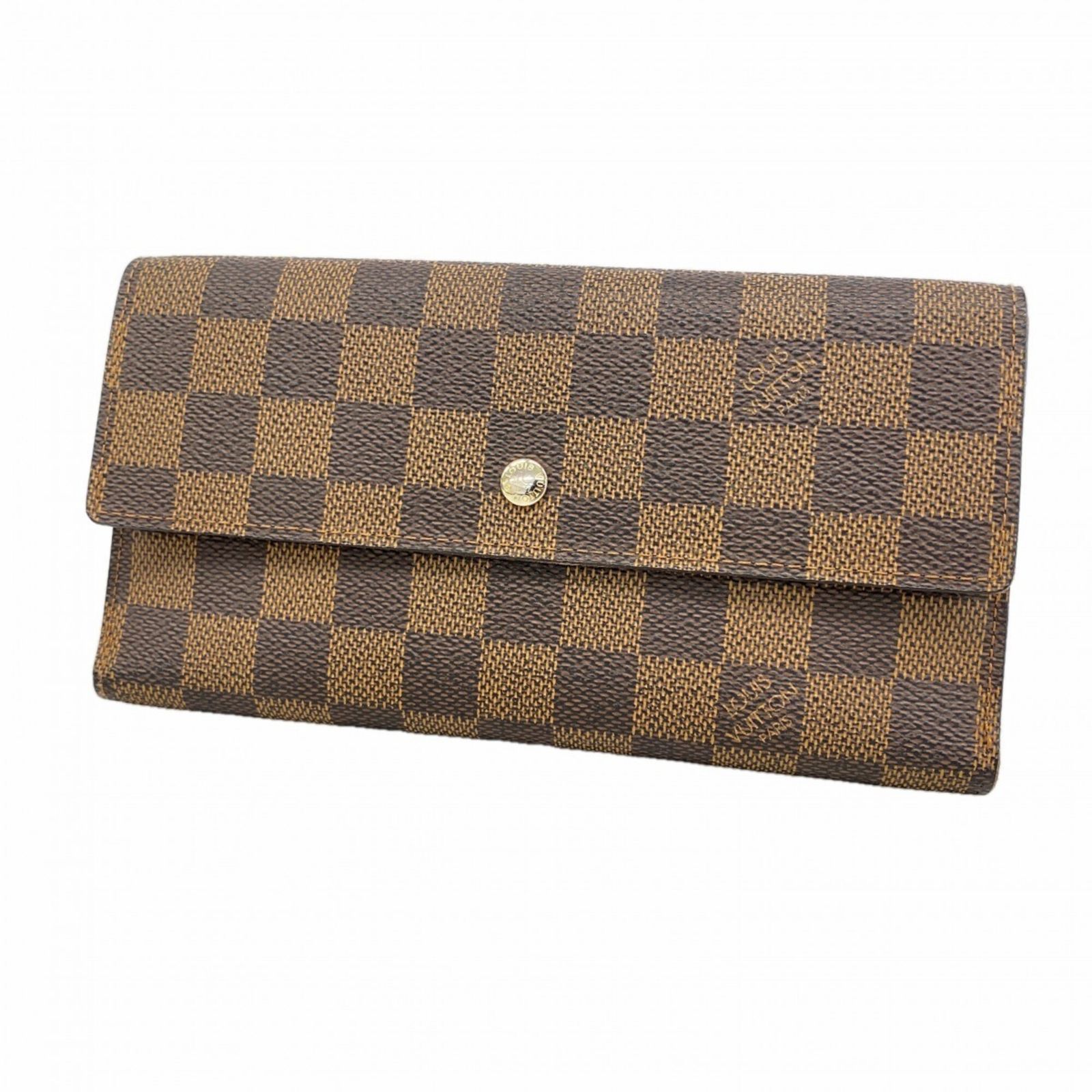 ルイ・ヴィトン(Louis Vuitton) ルイ・ヴィトン 三つ折り長財布 ダミエ ポルトフォイユインターナショナル N61217 エベヌレディース