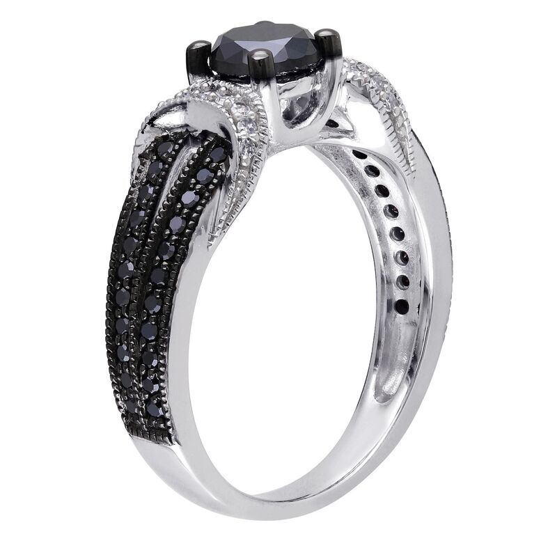 ステラ グレース レディース アクセサリー リング Stella Grace Sterling Silver 1 CaratW Black White Diamond Wedding Ring Ste