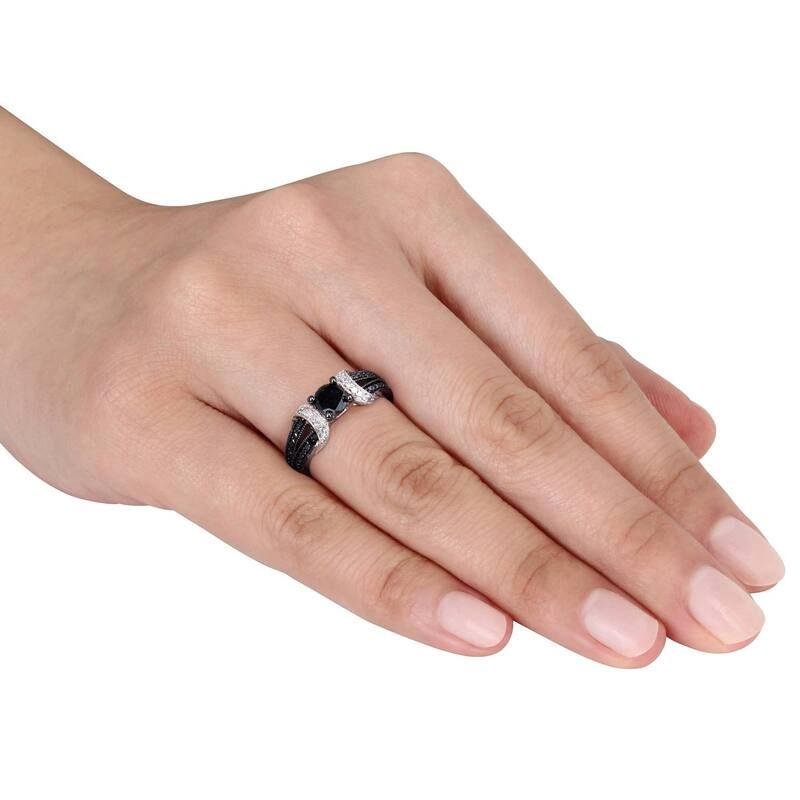 ステラ グレース レディース アクセサリー リング Stella Grace Sterling Silver 1 CaratW Black White Diamond Wedding Ring Ste