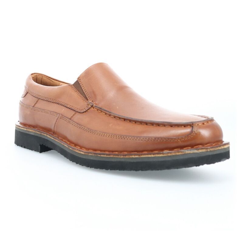 プロペット メンズ シューズ スリッポン・ローファー レザー Propet Flynn Mens Leather Dress Loafers Tan タン