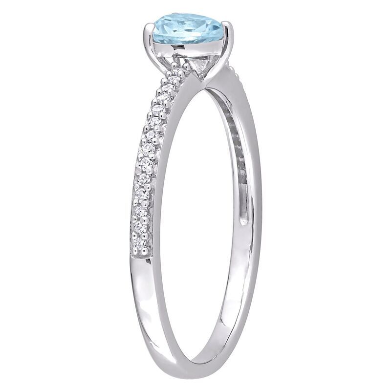 ステラ グレース レディース アクセサリー リング Stella Grace 10k White Gold Blue Topaz Diamond Accent Heart Promise Ring 1