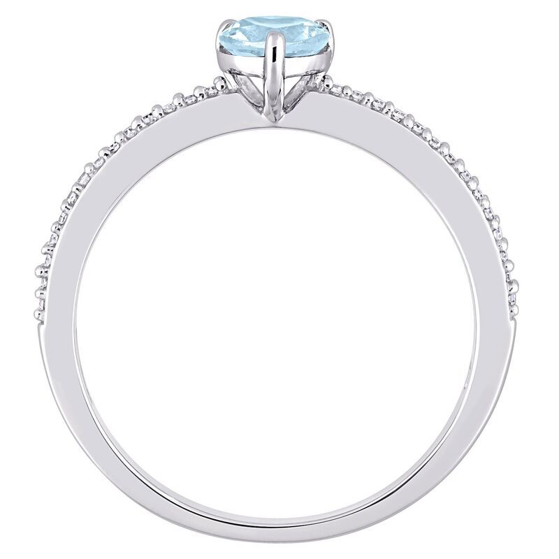 ステラ グレース レディース アクセサリー リング Stella Grace 10k White Gold Blue Topaz Diamond Accent Heart Promise Ring 1