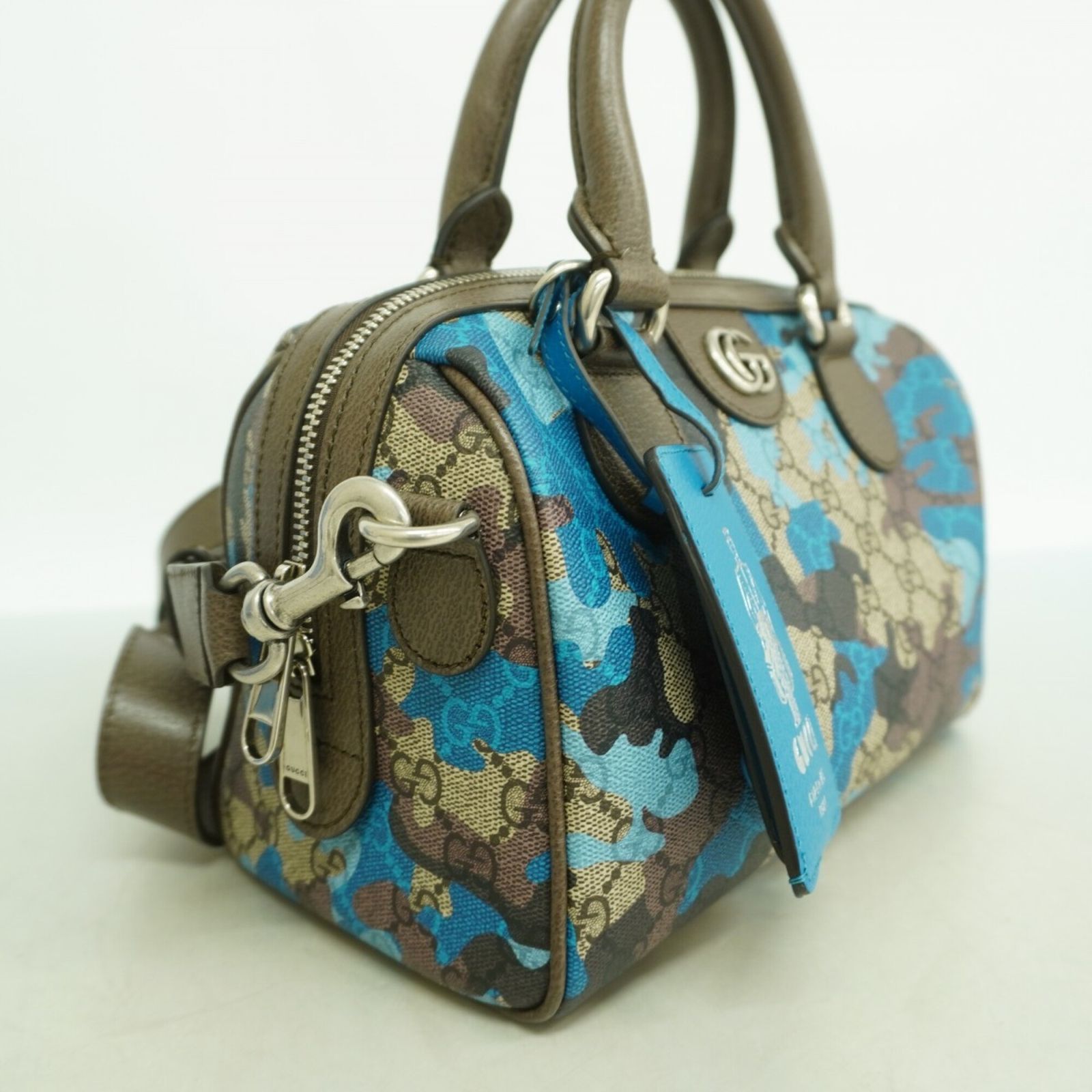 グッチ(Gucci) グッチ ハンドバッグ カモフラージュ 854860 ブルー ブラウン 2wayバッグレディース P3075087