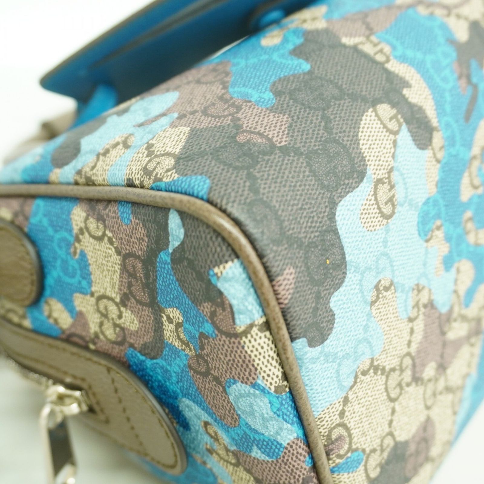 グッチ(Gucci) グッチ ハンドバッグ カモフラージュ 854860 ブルー ブラウン 2wayバッグレディース P3075087