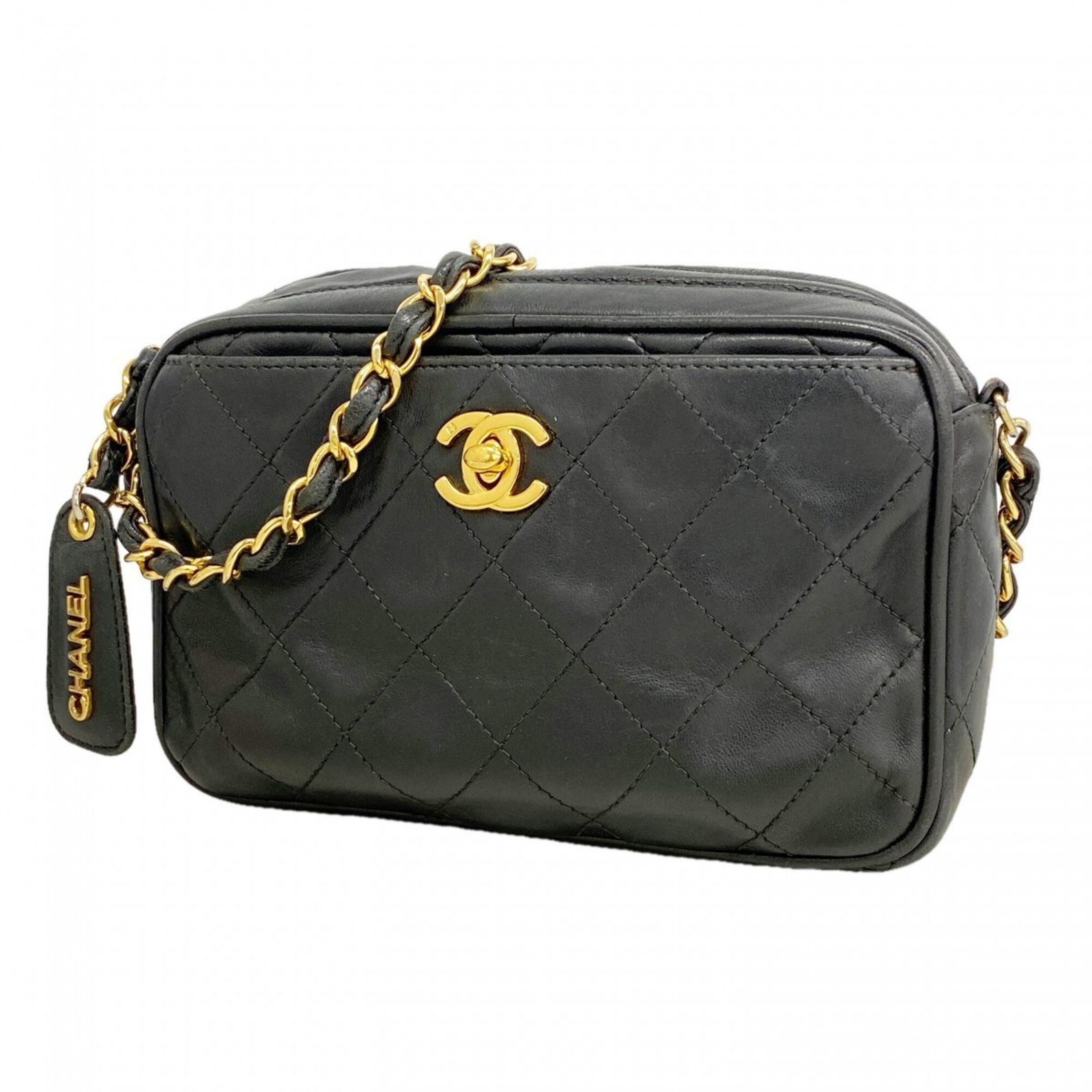 シャネル(Chanel) シャネル ショルダーバッグ マトラッセ チェーンショルダー ラムスキン ブラック レディース P3051907