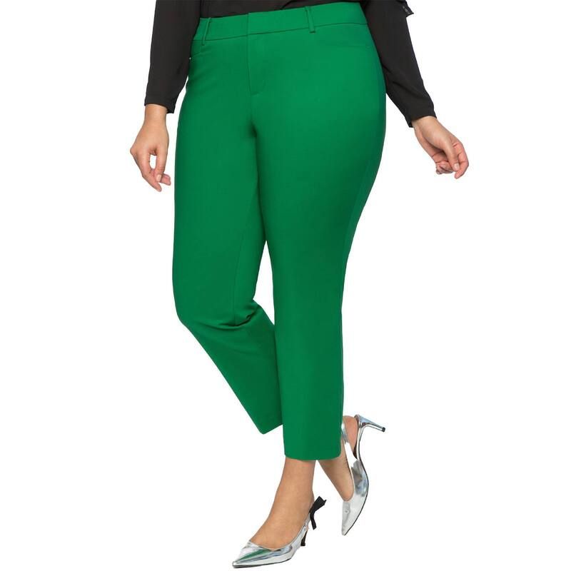エロクイ レディース ボトムス カジュアルパンツ プラスサイズ ELOQUII Womens Plusize Kady Fit DoubleWeave Pant Verdant Green グリーン