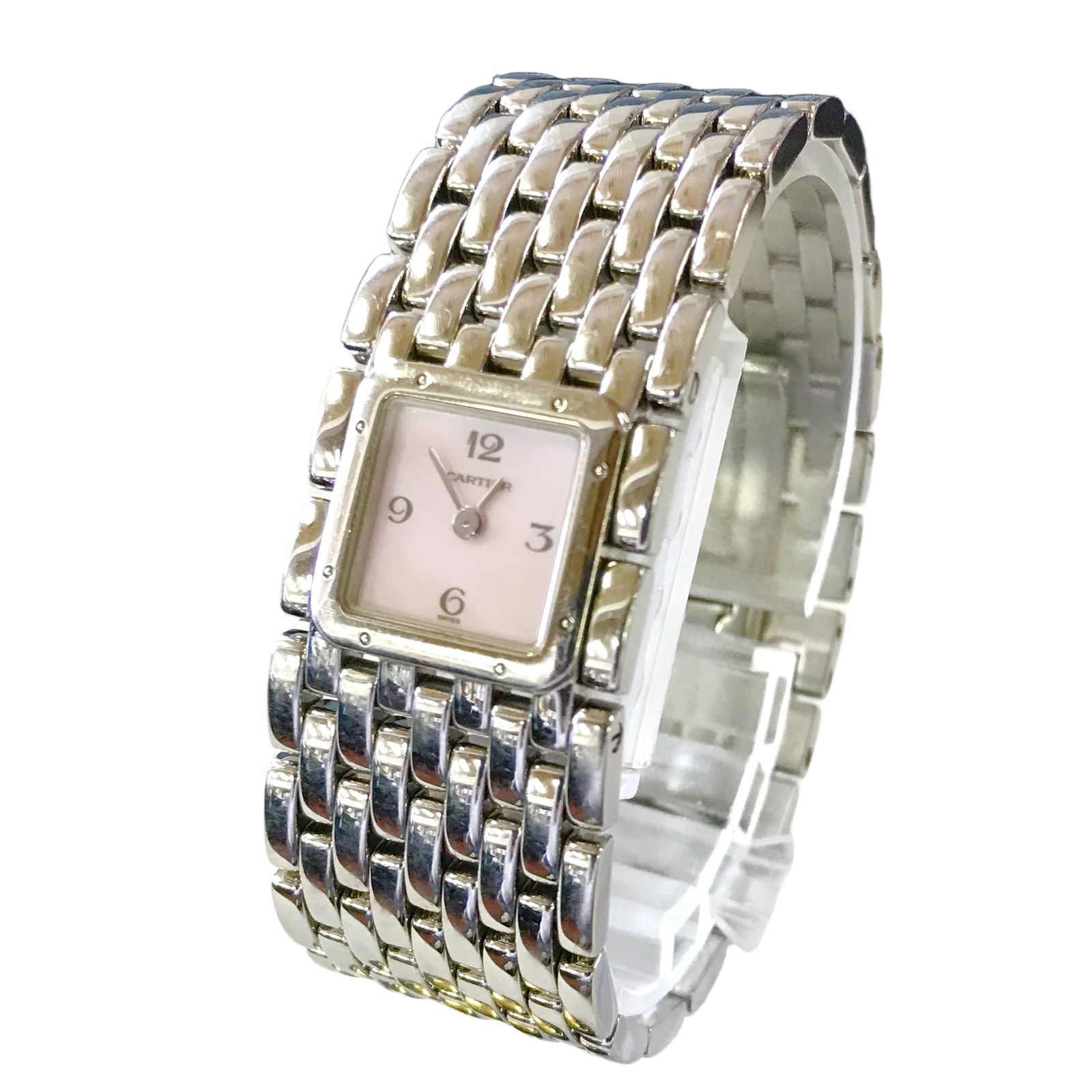 カルティエ Cartier 2420 パンテール リュバン ピンクシェル カルティエ Cartier パンテール リュバン 2420 クオーツ ピンクシェル