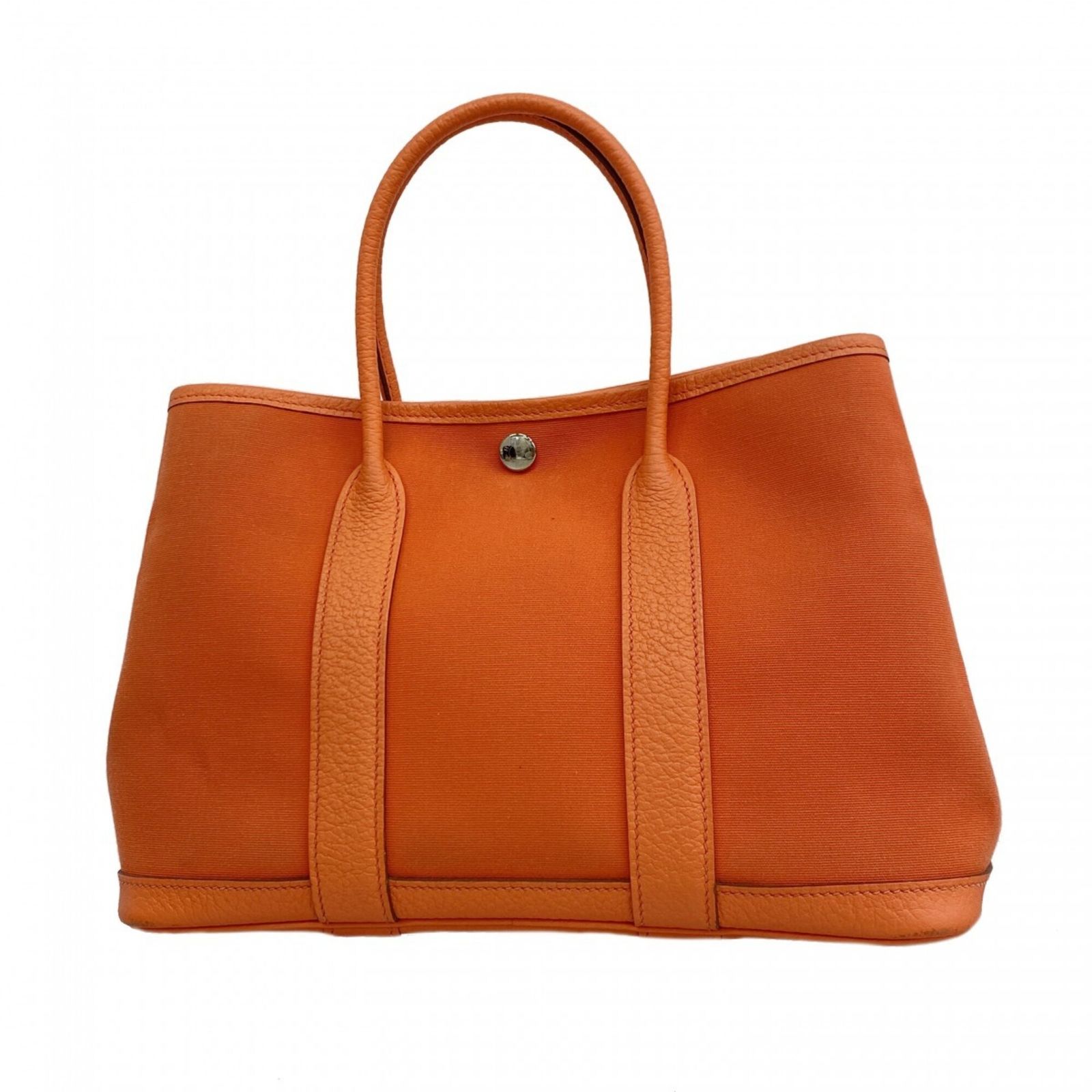 エルメス(Hermes) エルメス トートバッグ ガーデンTPM トワルオフィシエ オレンジ カプシーヌ T刻印レディース OP006393