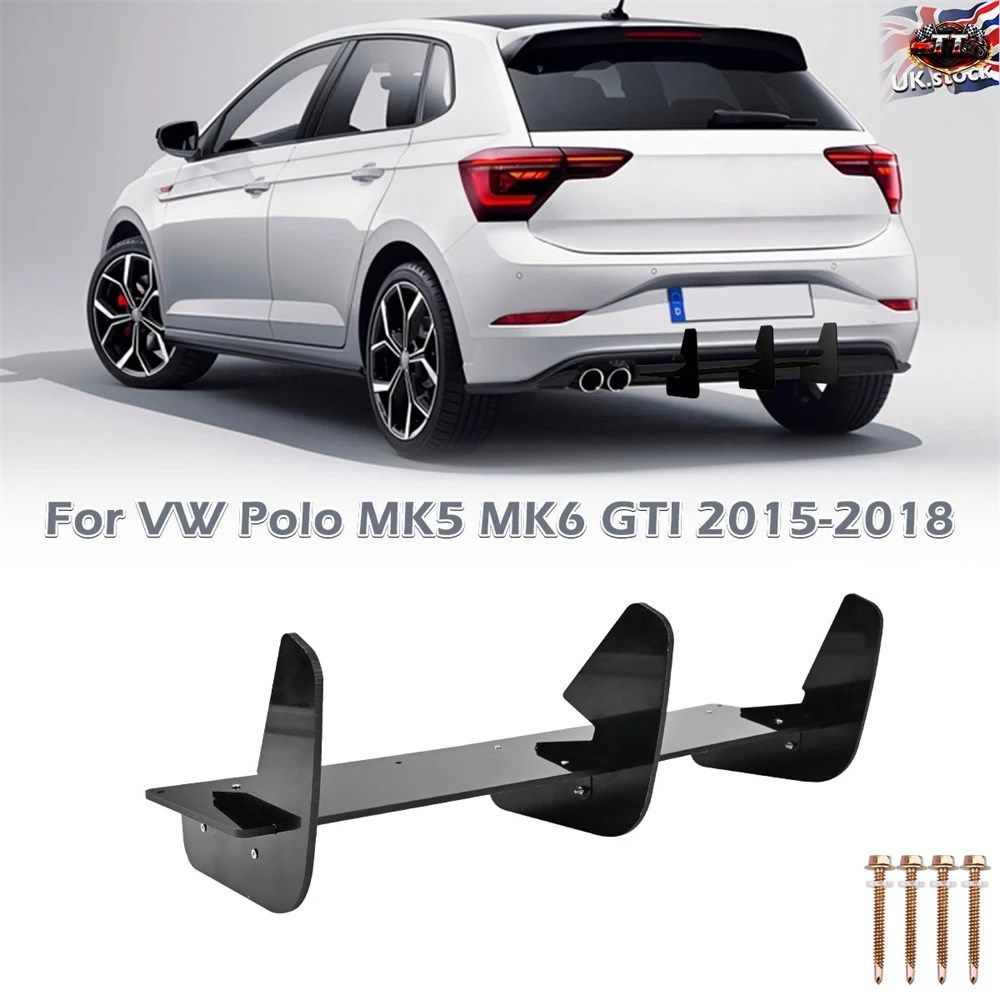 リアバンパーディフューザースポイラースプリッター VW ポロ MK5 MK6 GTI 2015-2018 外装改造パーツ カースタイル