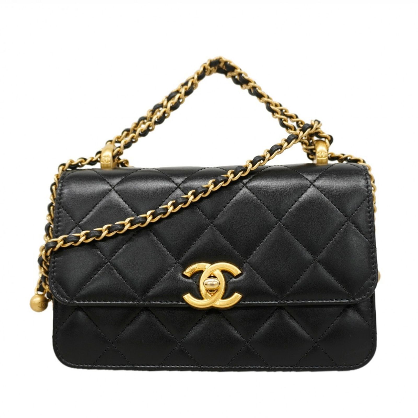 シャネル(Chanel) シャネル ショルダーバッグ マトラッセ チェーンショルダー ラムスキン ブラック レディース OP001064