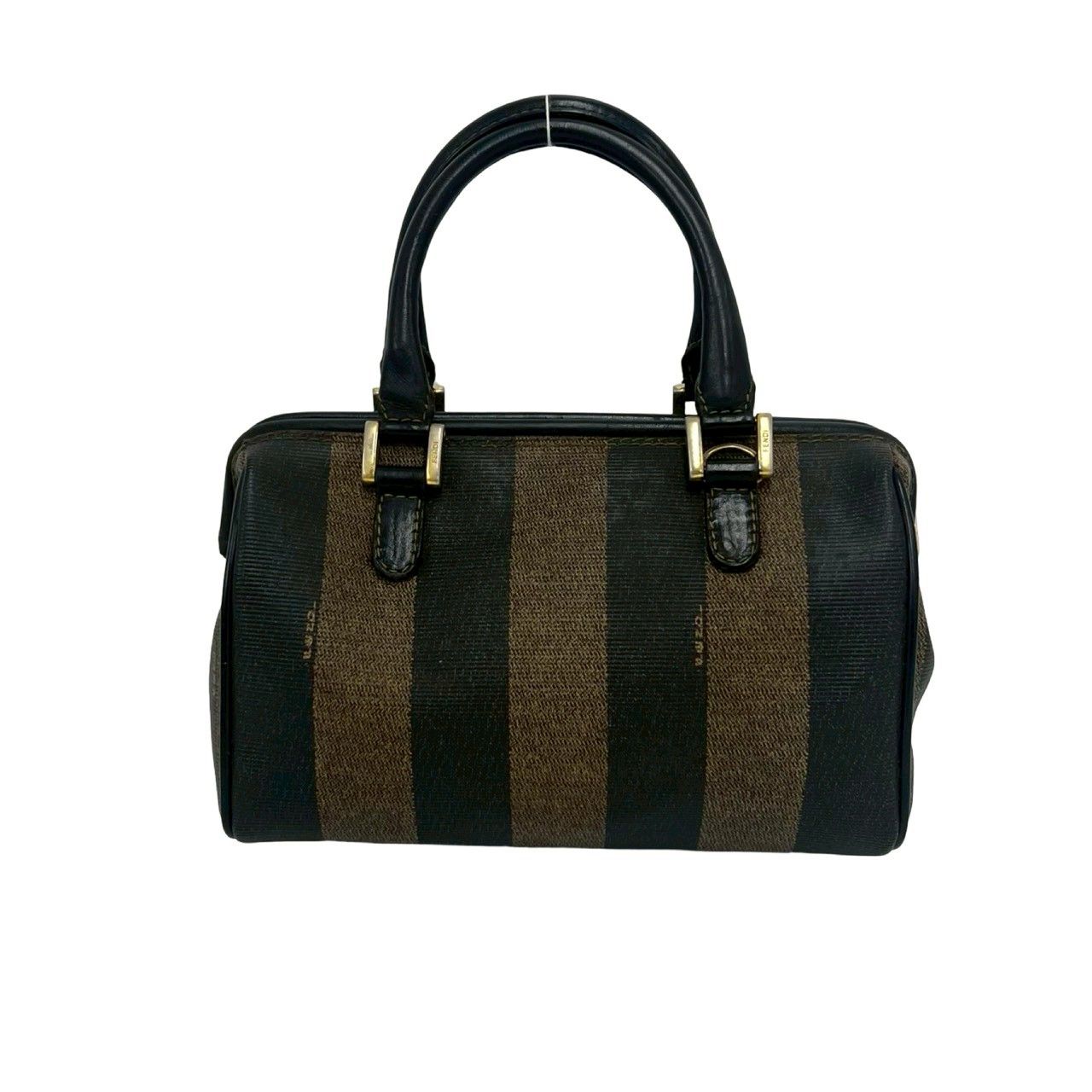 極 美品 保存袋付き FENDI フェンディ ペカン ストライプ 柄 FF ロゴ