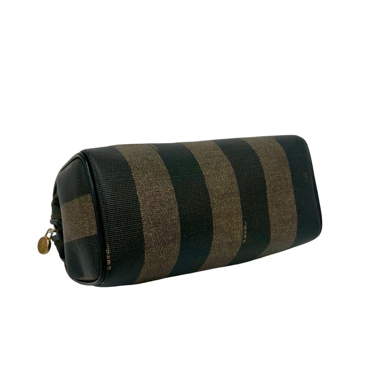 極 美品 保存袋付き FENDI フェンディ ペカン ストライプ 柄 FF ロゴ