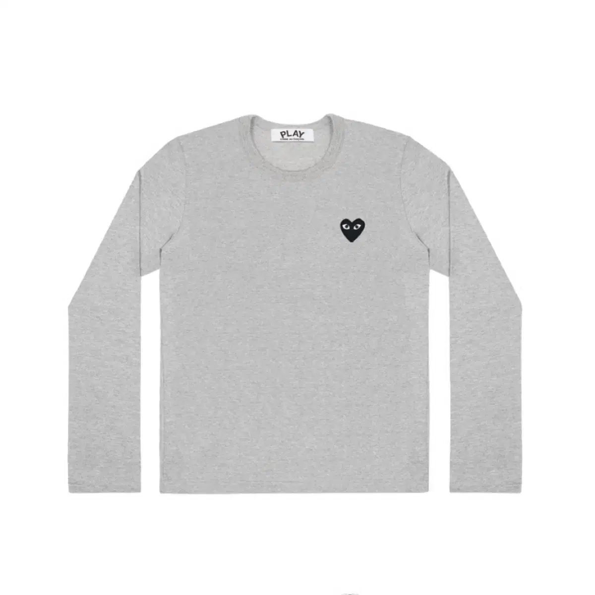コム・デ・ギャルソン ブラックハート ロングスリーブ Tシャツ グレー