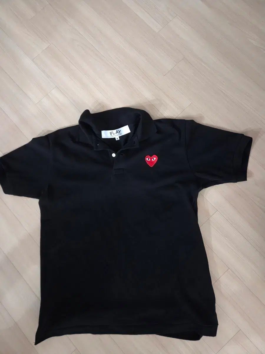 COMME des GARCONS PLAY 半袖 カラーTシャツ ブラック M
