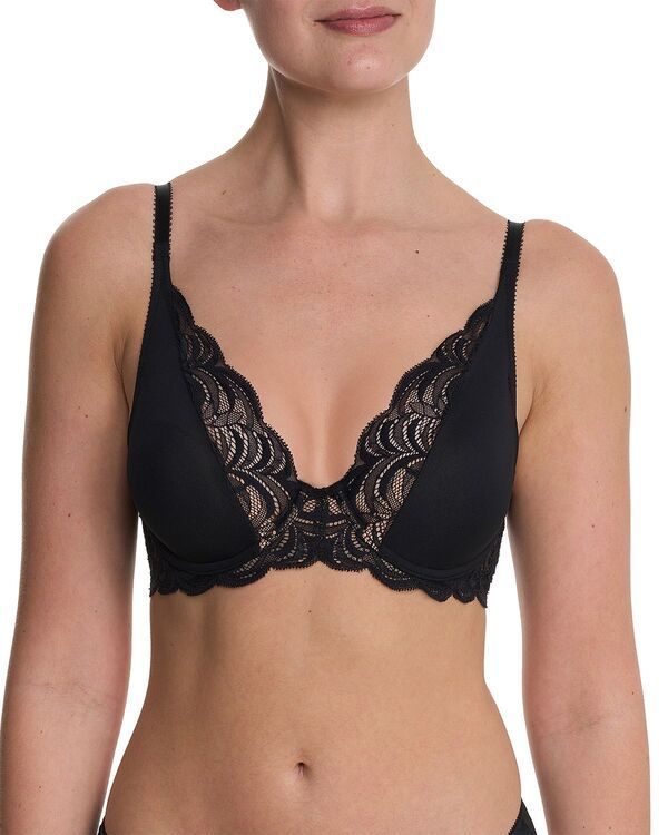 ナトリ レディース トップス シャツ レース Natori Persuasion Lace Convertible Plunge TShirt Bra Black ブラック