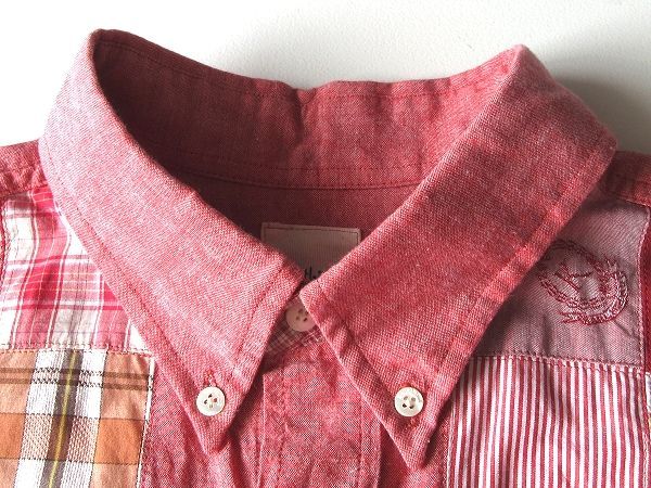 美品 Karl Helmut カールヘルム ロゴ チェック クレイジーパッチワーク