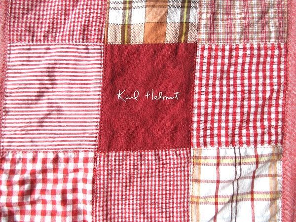 美品 Karl Helmut カールヘルム ロゴ チェック クレイジーパッチワーク