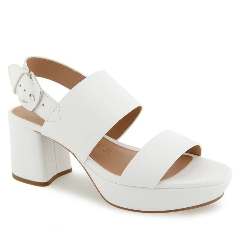 エアロソールズ レディース シューズ パンプス プラットフォーム サンダル Aerosoles Camilia Womens Platform Sandals Bright White ホワイト