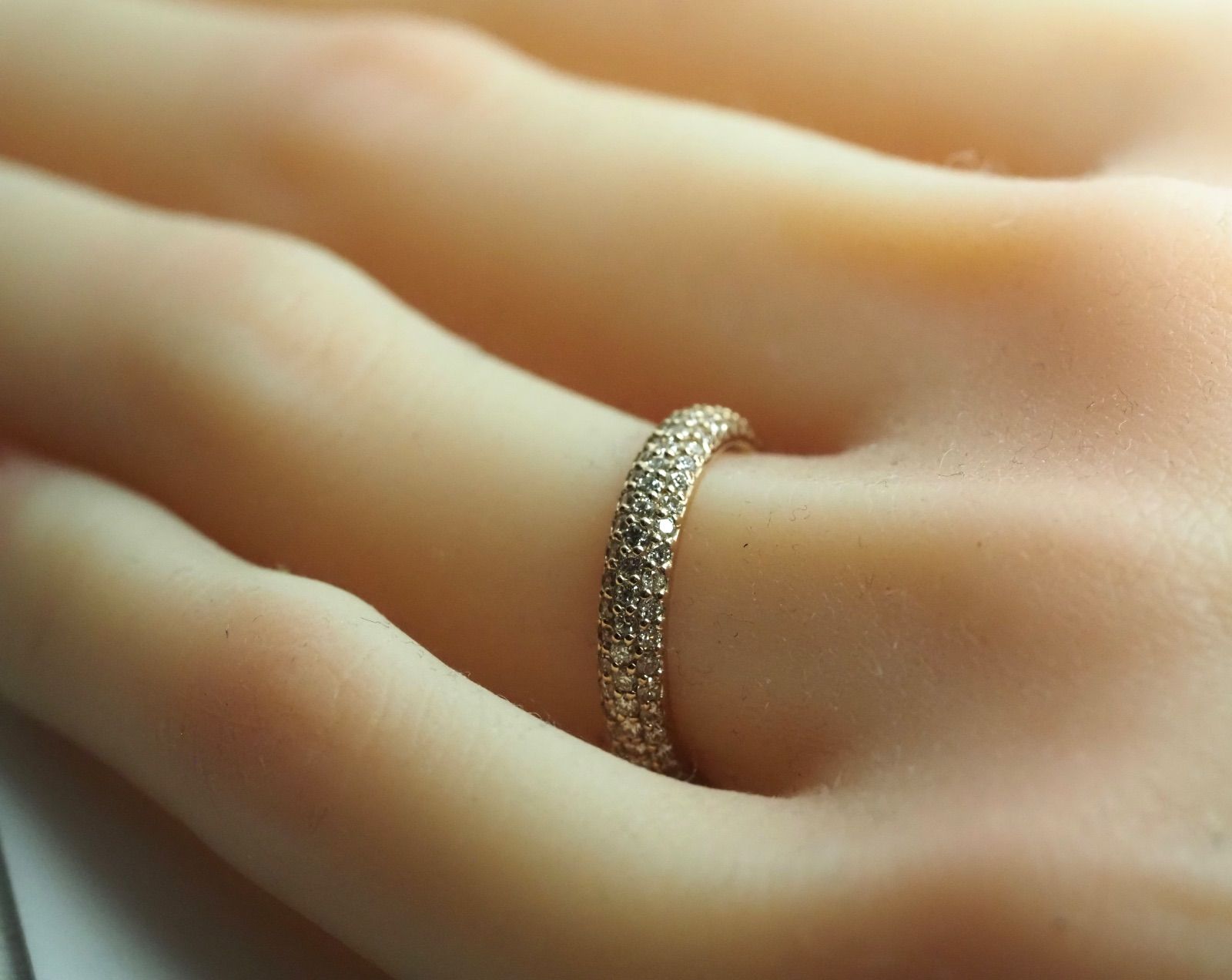 キラキラ✨1.20ct!! K18PG 天然ダイヤ フルエタニティ パヴェリング 
