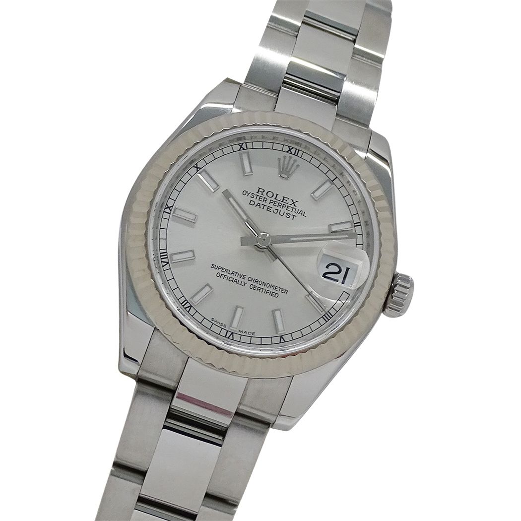 ロレックス ROLEX デイトジャスト 178274 Z番 時計 レディース ブランド 自動巻き AT ステンレス SS ホワイトゴールド WG シルバー 磨き済み 【中古】