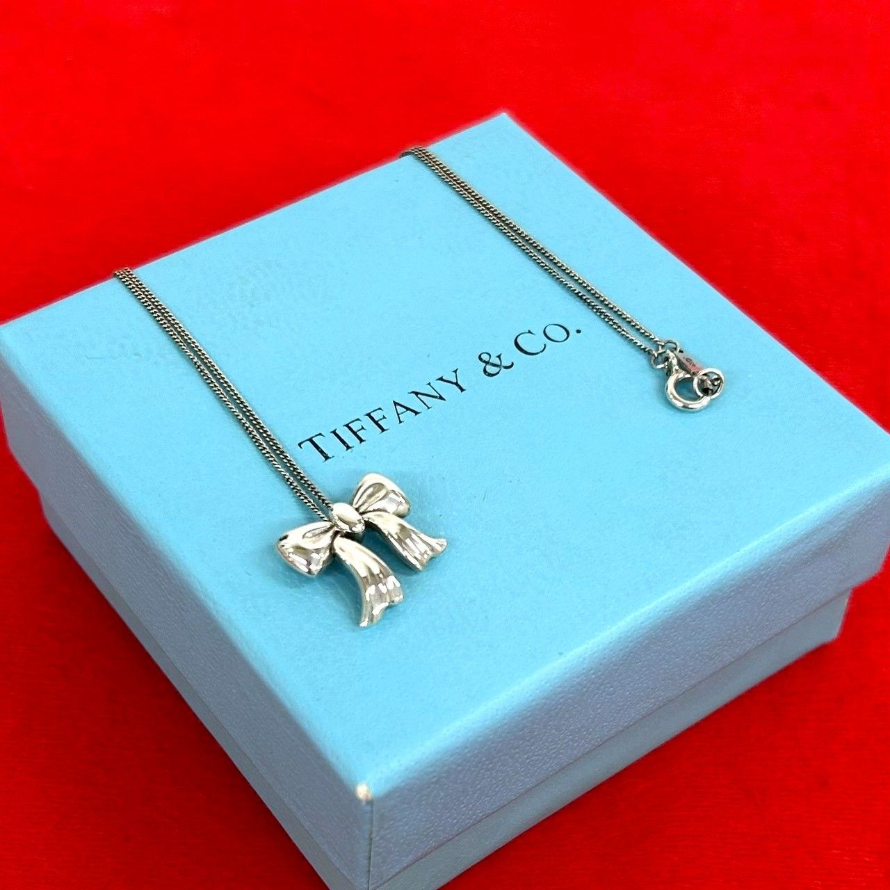 極 美品 TIFFANY&Co. ティファニー ヴィンテージ リボン モチーフ