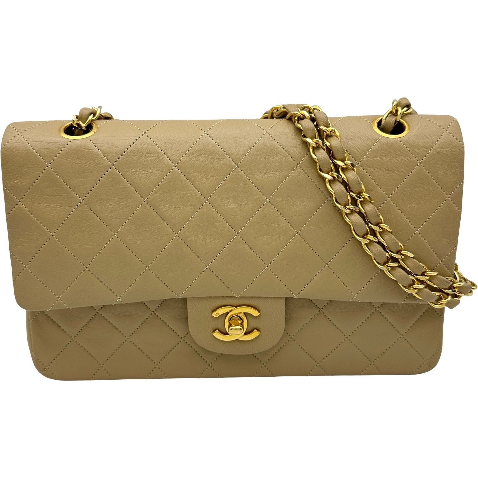 シャネル CHANEL マトラッセ25 A01112 1番台 ベージュ ゴールド金具 ラムレザー レディース ショルダーバッグ