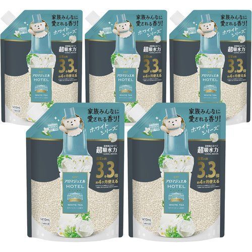レノア ハピネス アロマジュエル 香り付け専用ビーズ ホワイトティー 詰め替え 1410mL×5袋 ケース品 柔軟剤を一緒に使って効果長続き