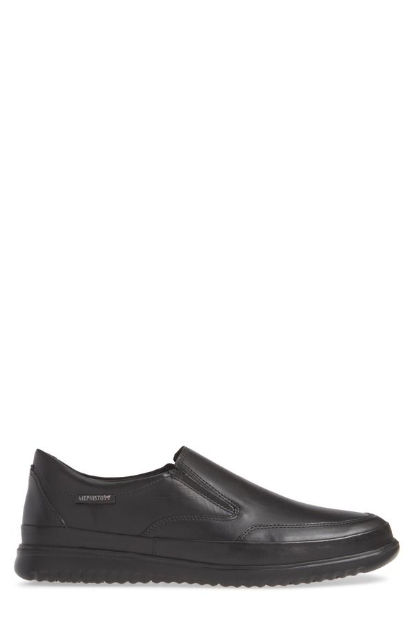 メフィスト メンズ シューズ スニーカー Mephisto Twain SlipOn Sneaker Black Leather ブラック