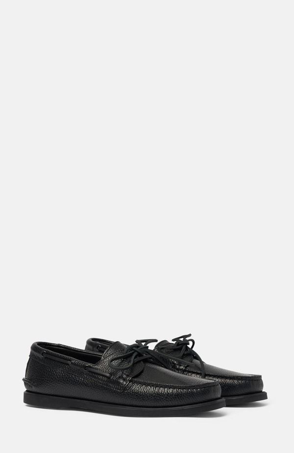スカロッソ メンズ シューズ SCAROSSO Morgan Boat Shoes Black Calf ブラック