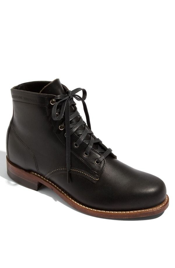 ウルヴァリン メンズ シューズ ブーツ・レインブーツ Wolverine 1000 Mile Plain Toe Boot Black ブラック