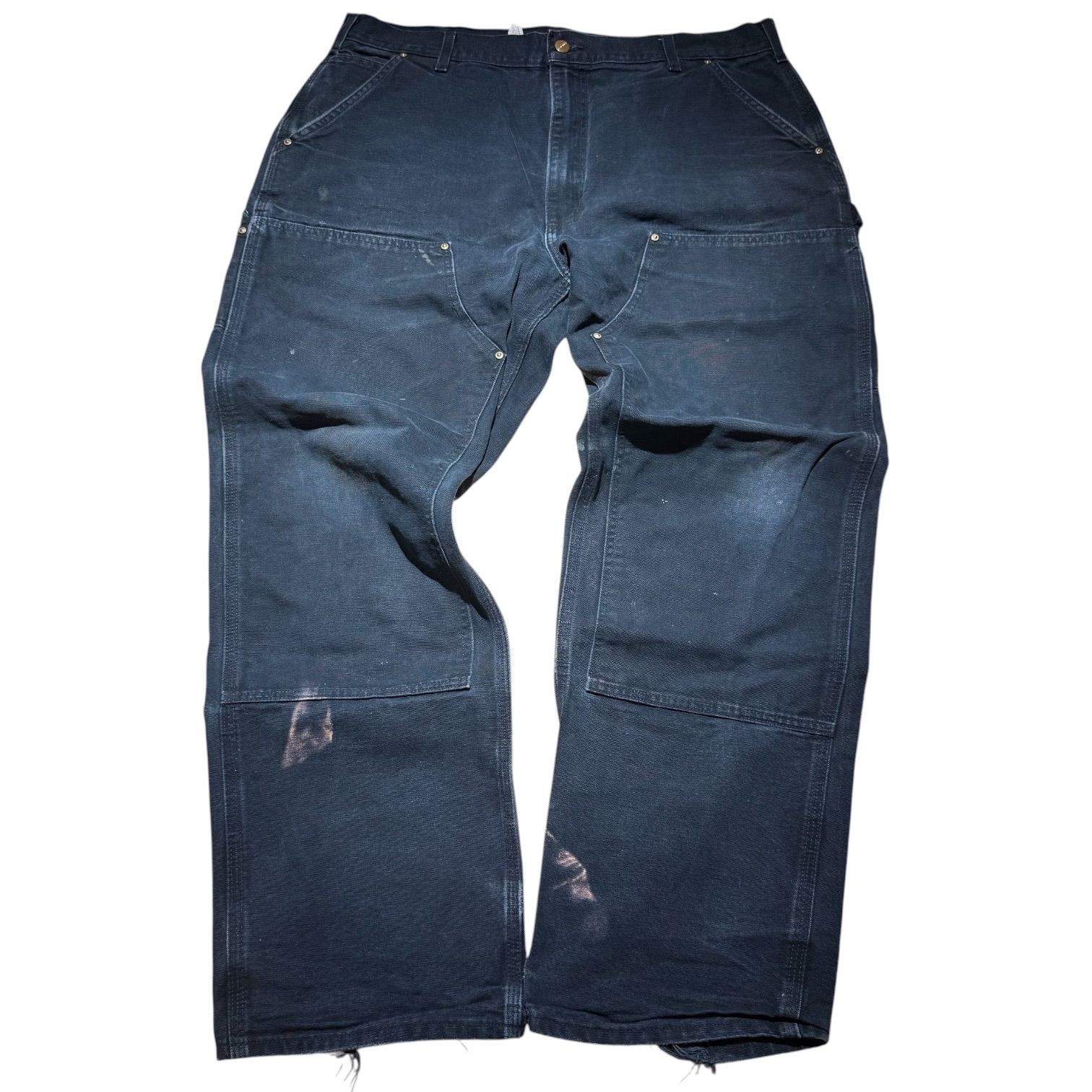 風合抜群【W40×L32】USA製 Carhartt B01 BLK ダブルニーペインターパンツ