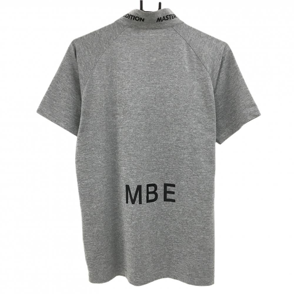 超美品】マスターバニー 半袖ハイネックシャツ グレー×黒 ネックロゴ