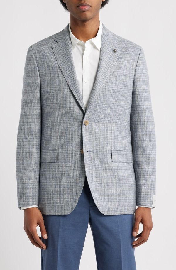 ジャックビクター メンズ アウター ジャケット・ブルゾン ウール シルク コート Jack Victor Midland Contemporary Fit Light Grey Plaid Wool