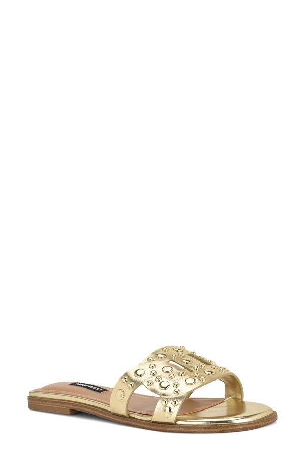 ナインウェスト レディース シューズ サンダル Nine West Gomaz Slide Sandal Gold ゴールド